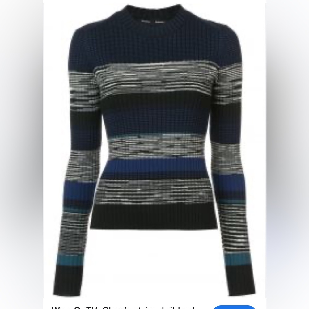 Proenza Schouler Striped and Marled Rib Knit Sweater